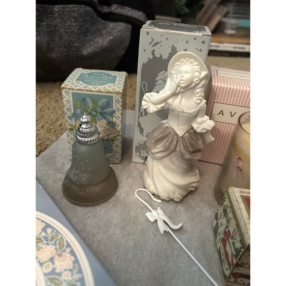Avon Cologne Decanter Soap Candle Christmas Cream Lot New Liberty Peep Bell Rose - Picture 2 of 5